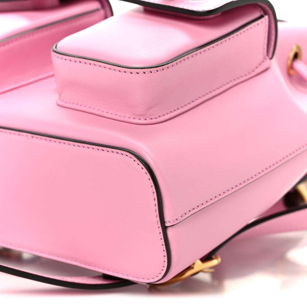 Calfskin Bamboo Backpack Glossy Pink