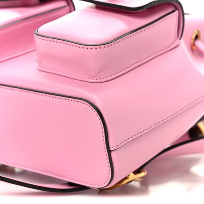 Calfskin Bamboo Backpack Glossy Pink