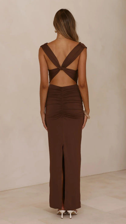 Lolita Maxi Dress - Coffee