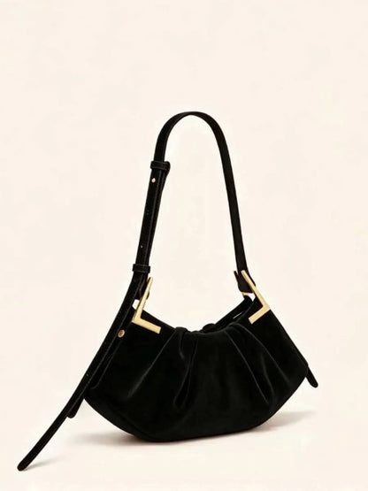 Ruby Velvet Pleated Handbag