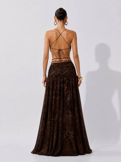 Penelope Leopard Print Maxi Dress