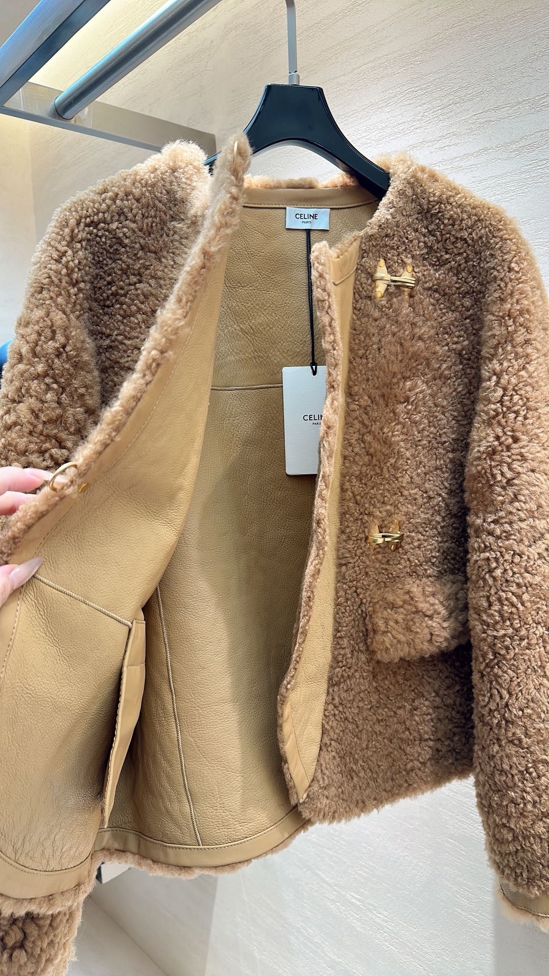 CELINE Shearling Brown Coat 333329