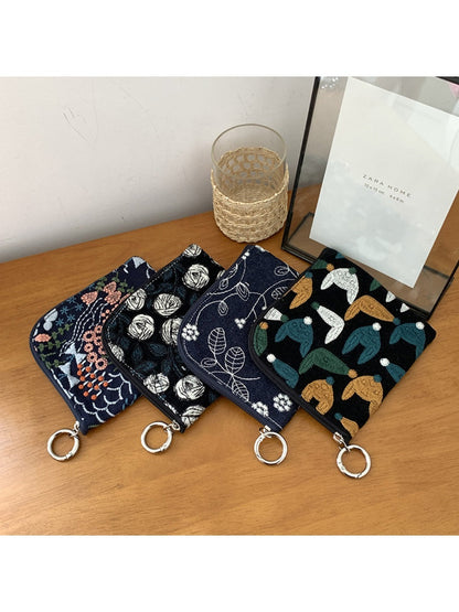 Cosbai - Small Coin Purse with Floral Prints
