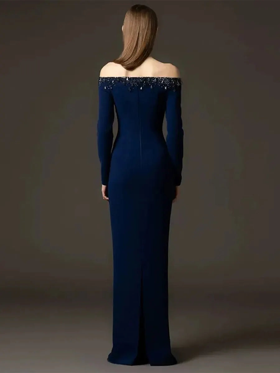 Piper Maxi Dress In Navy Blue
