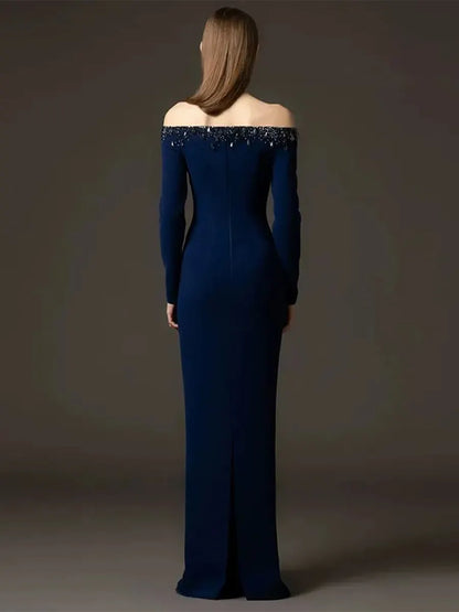 Piper Maxi Dress In Navy Blue