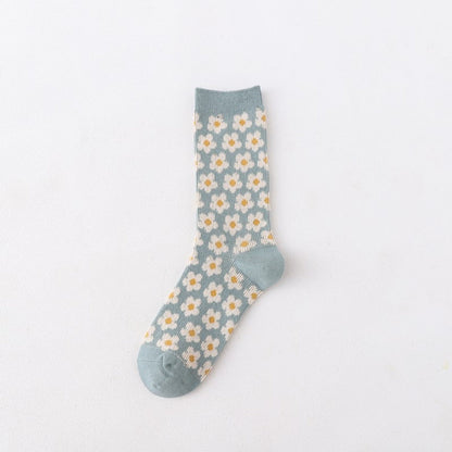Rufia - Floral Pattern Mid-Calf Socks