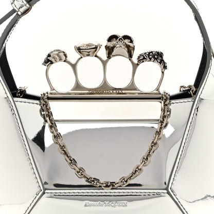 Metallic Jeweled Mini Hobo Bag Silver