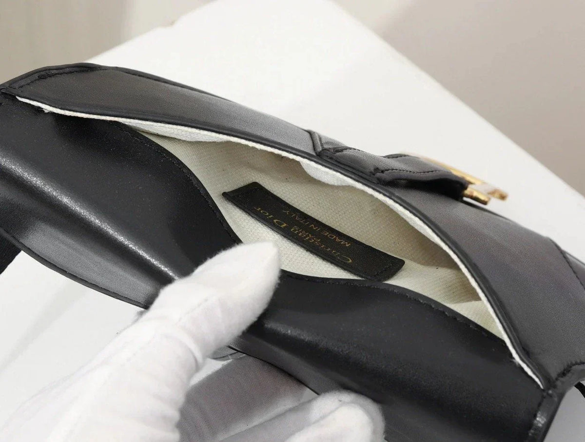 Dior Black Leather Mini Saddle Bag