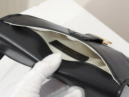 Dior Black Leather Mini Saddle Bag