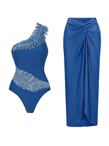 Arwen Sequin Embroidered Swimsuit Set
