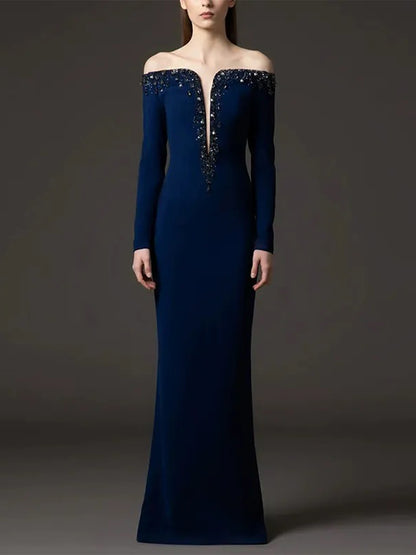 Piper Maxi Dress In Navy Blue