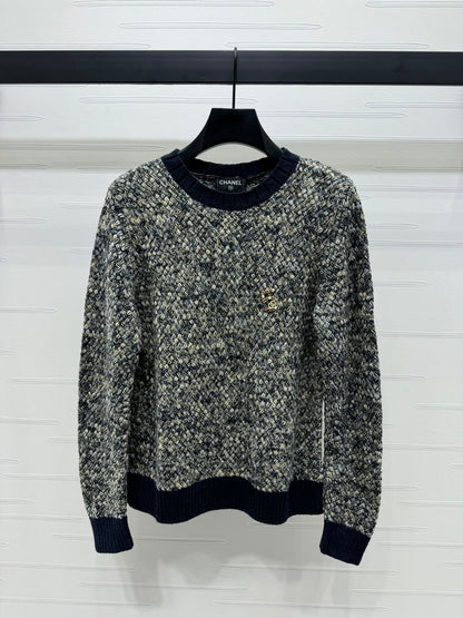 CC 25 Contrast Color Sweater 5 Brooch Gray Wool 305409