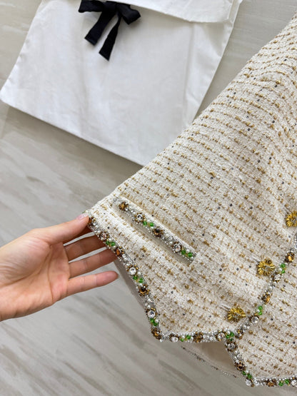 CC 26s Halter Vest White Tweed