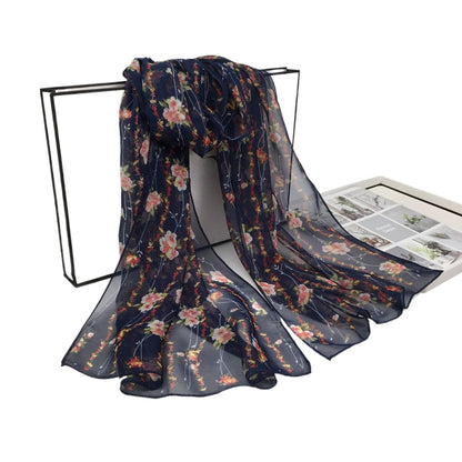 Scarvii - Vines Flower Print Scarf - Cool &amp; Soft