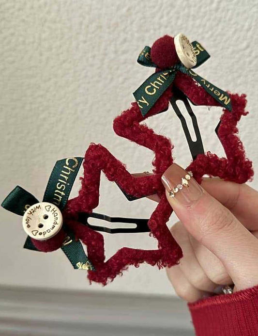 Simple Red Star Festival Hair Clip