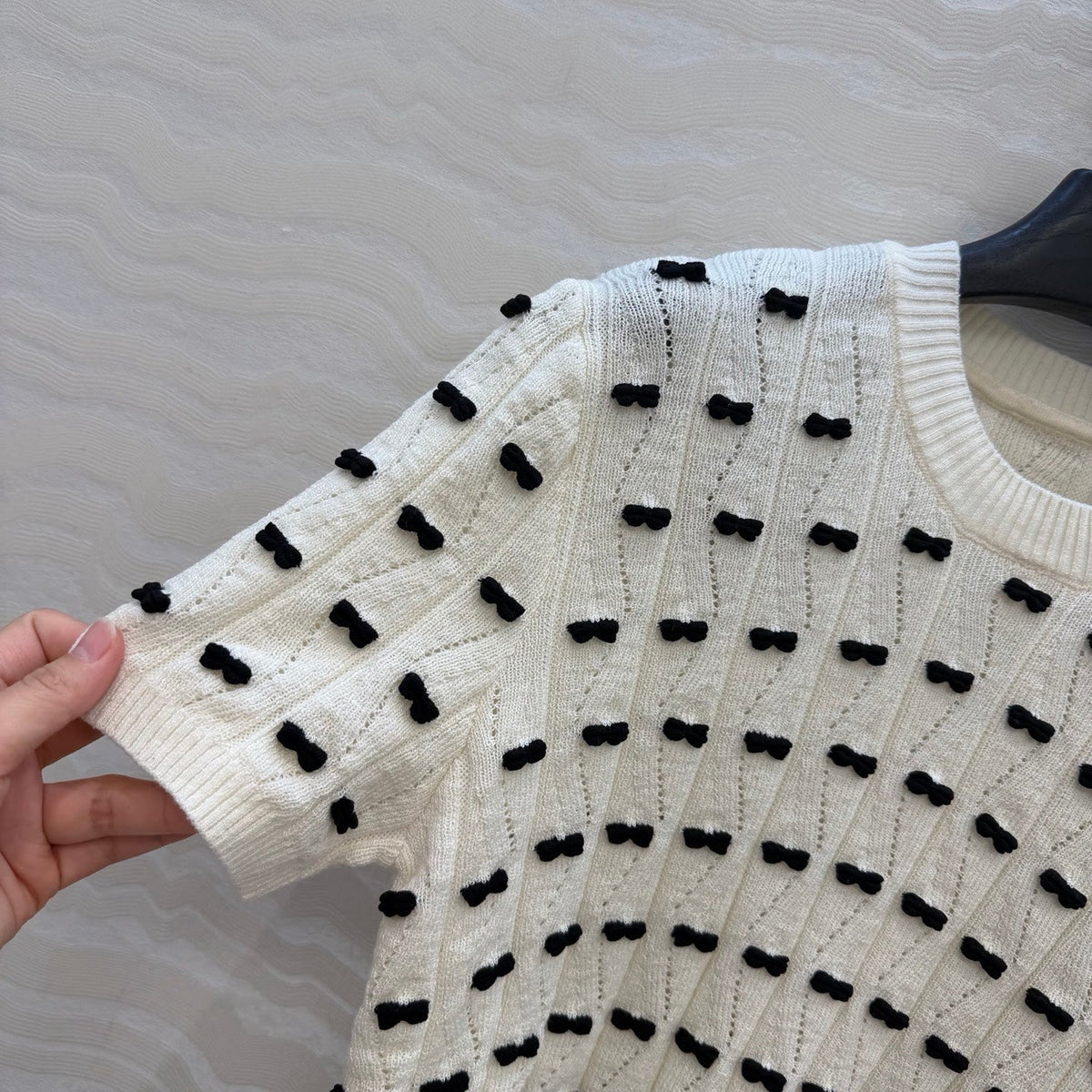CC 26 Short-Sleeved Top White Knit 342785