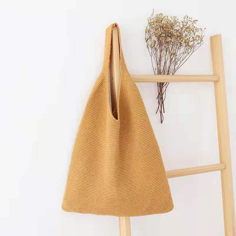 Crochet Tote Bag Portable Shopping Bag