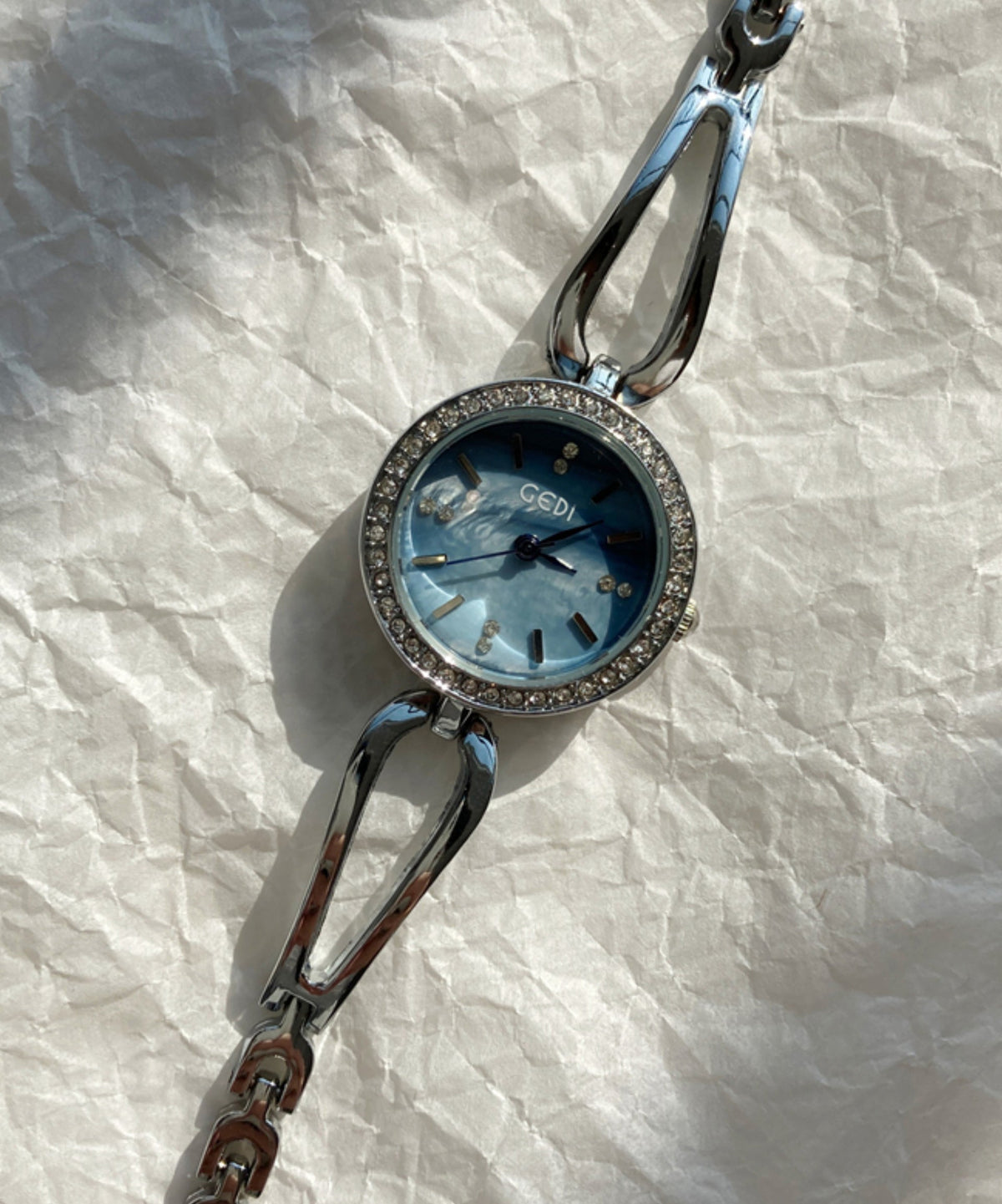 Novelty Blue Alloy Zircon Quartz Movement Watches