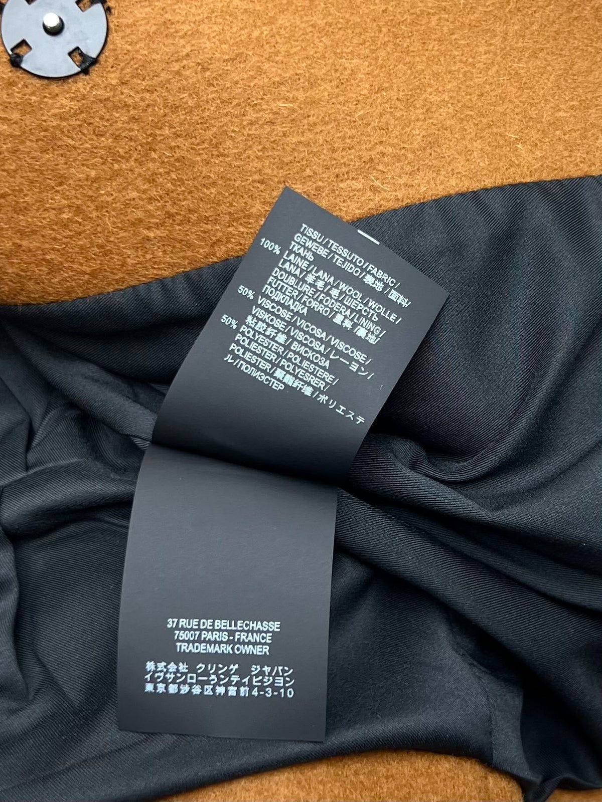 YSL 25S WOOL COAT STYLE 54