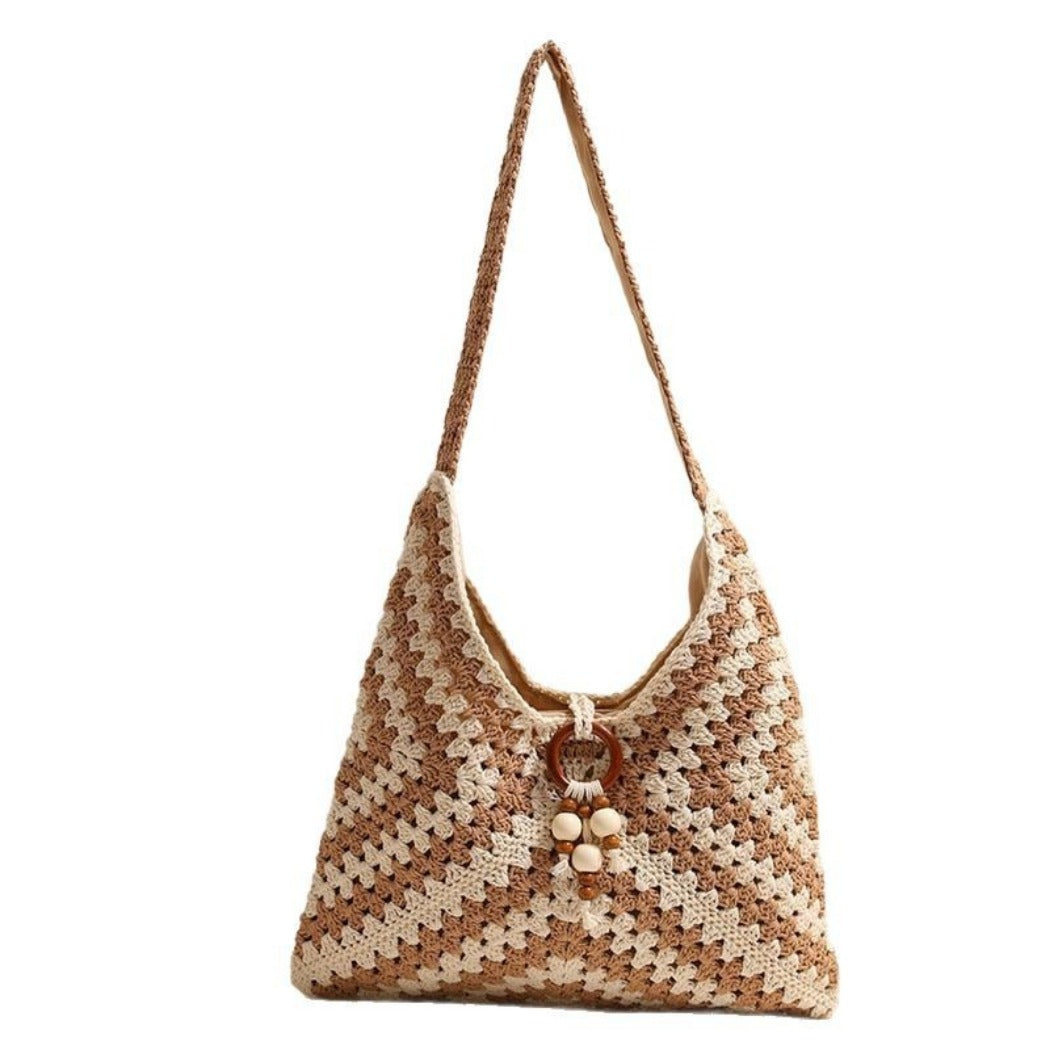 Cosbai - V-shape Crochet Shoulder Bag - Classic &amp; Stylish