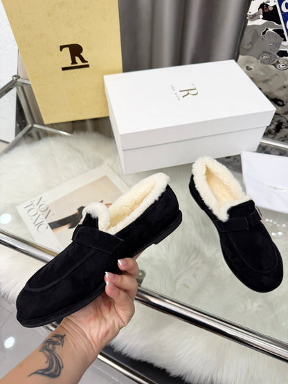 The Row 2025 Loafers Black Wool 576841