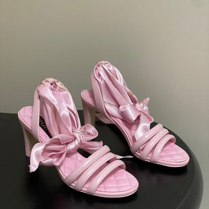 CC 26 Quilted Sandal 70mm With Scarf Sheepskin