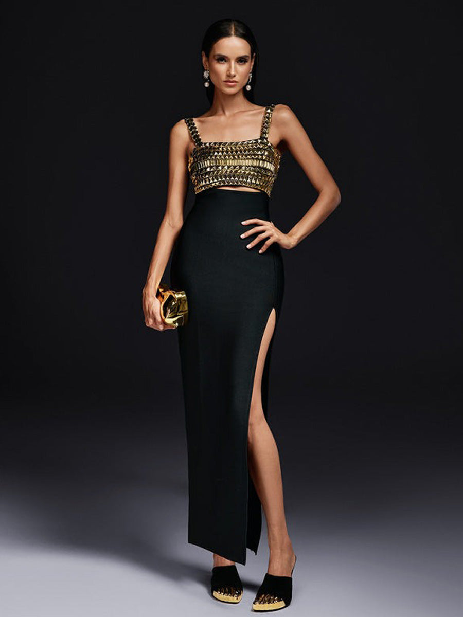 Ophelia Crystal Bandage Maxi Dress