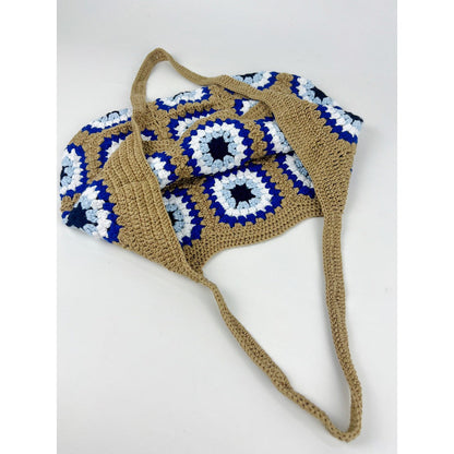 Cosbai - Handwoven Shoulder Bag – Coffee &amp; Blue