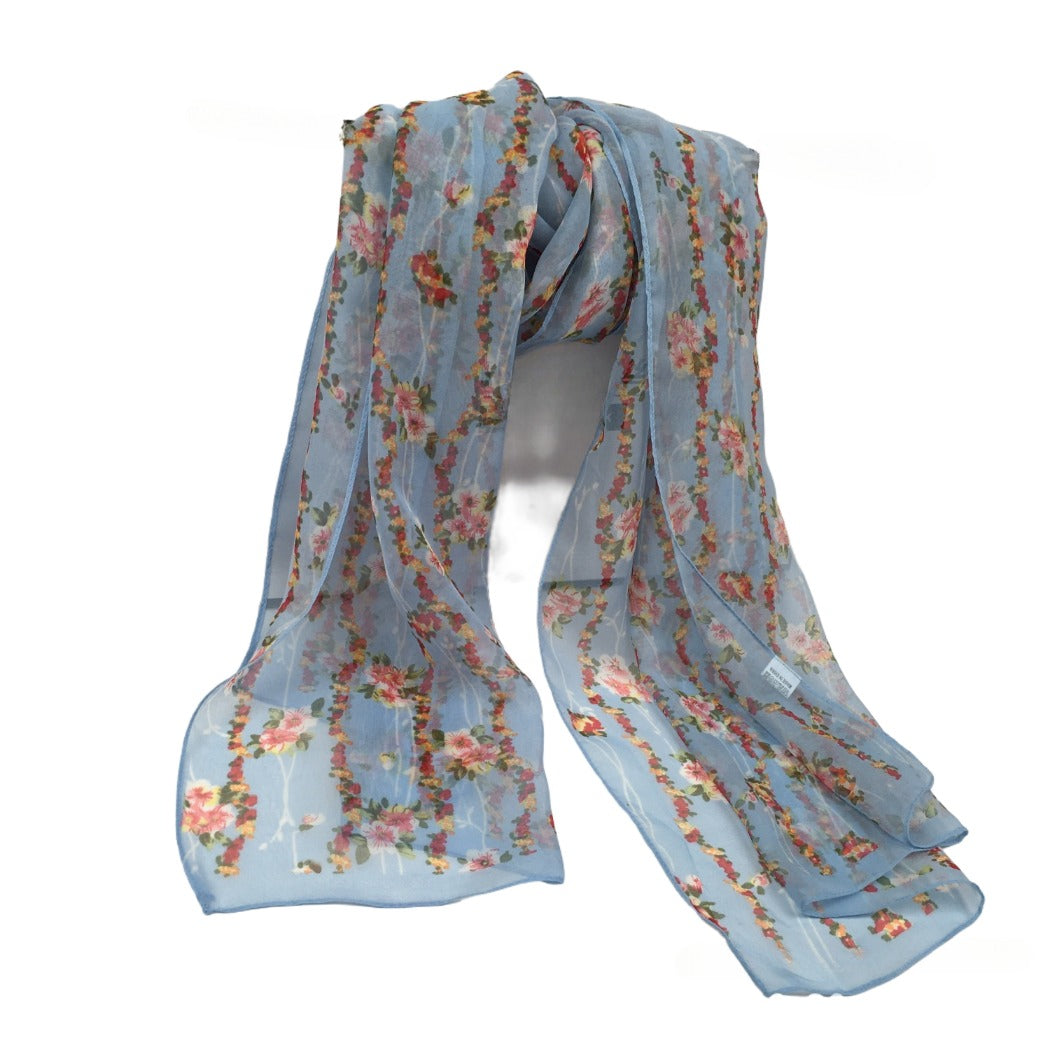 Scarvii - Vines Flower Print Scarf - Cool &amp; Soft