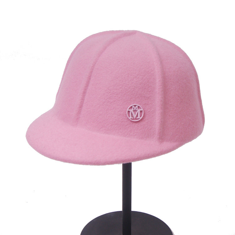 Trendy Wool Baseball Cap Adjustable Casual Sun Hat