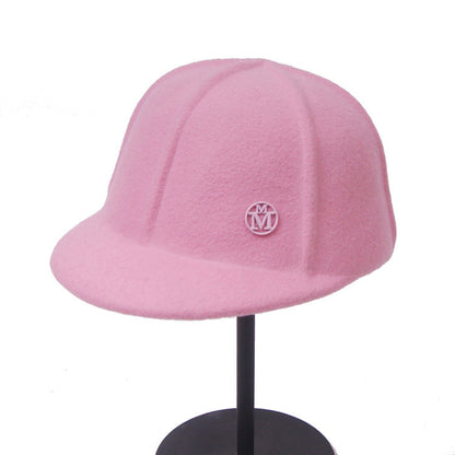Trendy Wool Baseball Cap Adjustable Casual Sun Hat