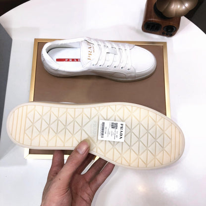 PRA TRAINER SHOES WHITE CREAM CALFSKIN