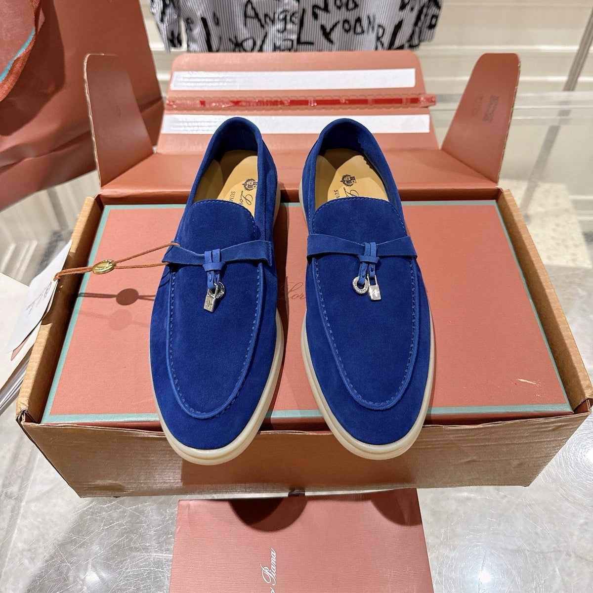 LP Summer Charms Walk Loafers Navy Blue Suede 565860