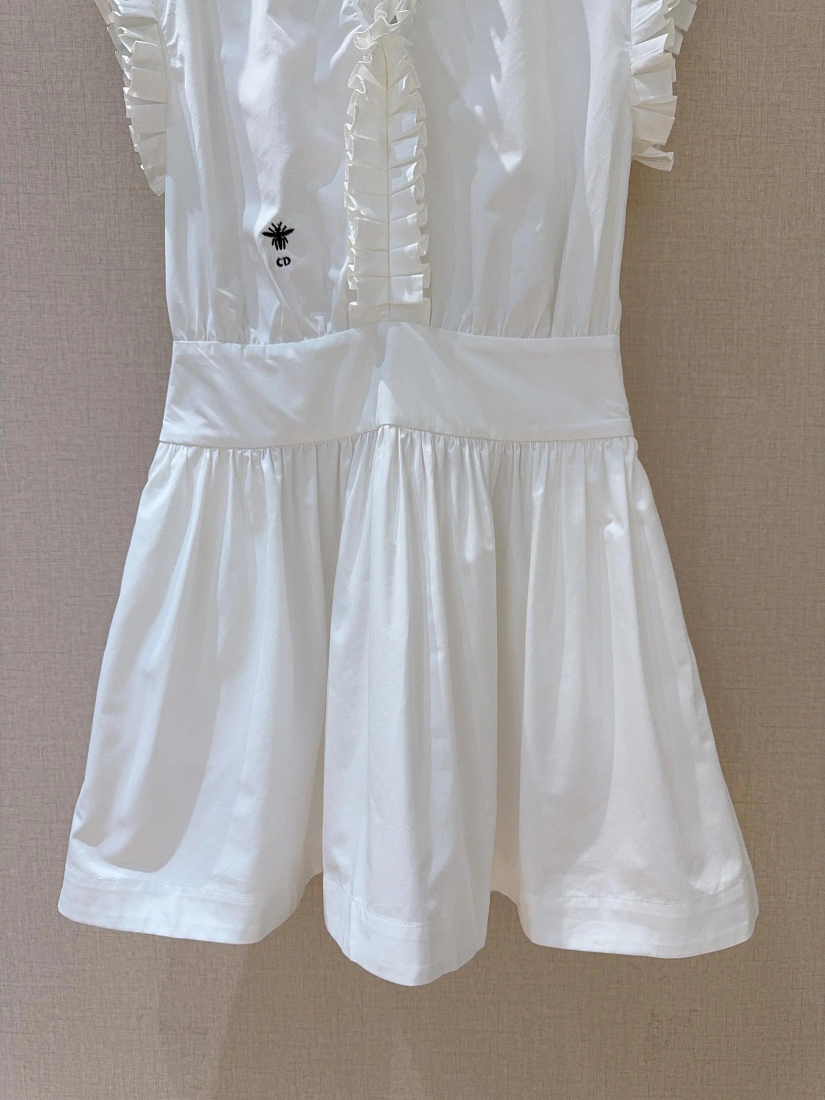 DIOR 25S SHORT PLEATED LACE SHIRT DRESS 553