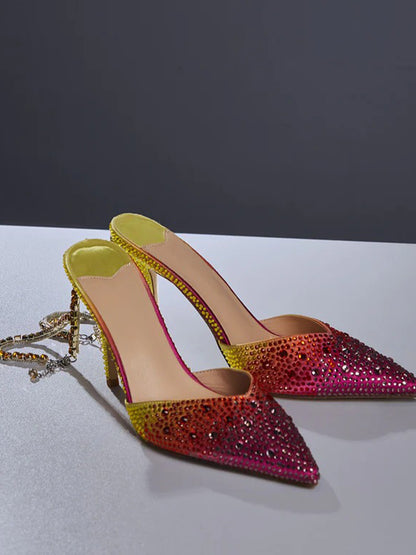 Lyre Fringe Crystal Heels