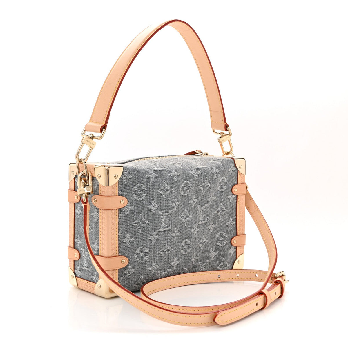 Monogram Denim Side Trunk MM Washed Gray