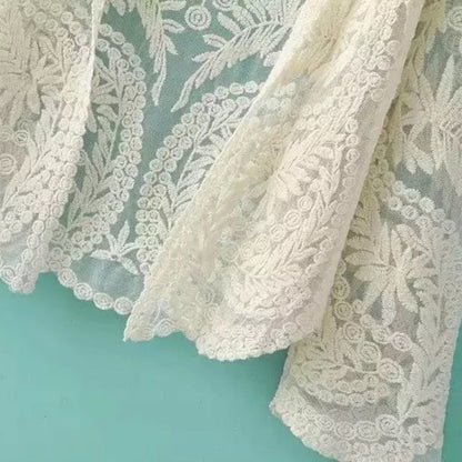 Crosa - Sheer Lace Boho Cardigan Cover-Up