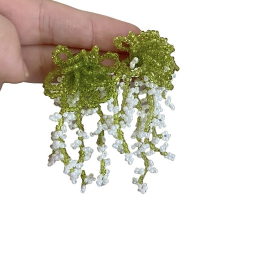 Earwish - Beaded Floral Earrings – Soft &amp; Elegant