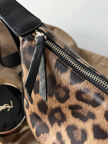 Avery Leopard-Print Crescent Crossbody Bag