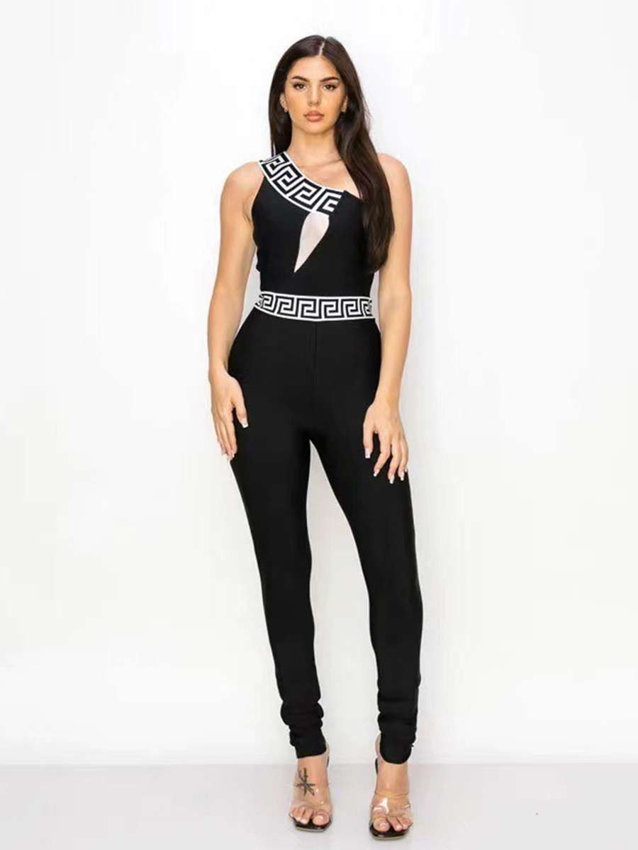 Camila Printed Bandage Jumpsuit