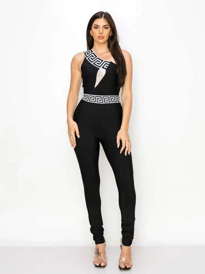 Camila Printed Bandage Jumpsuit