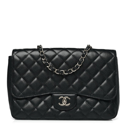 Caviar Quilted Jumbo Single Flap Black