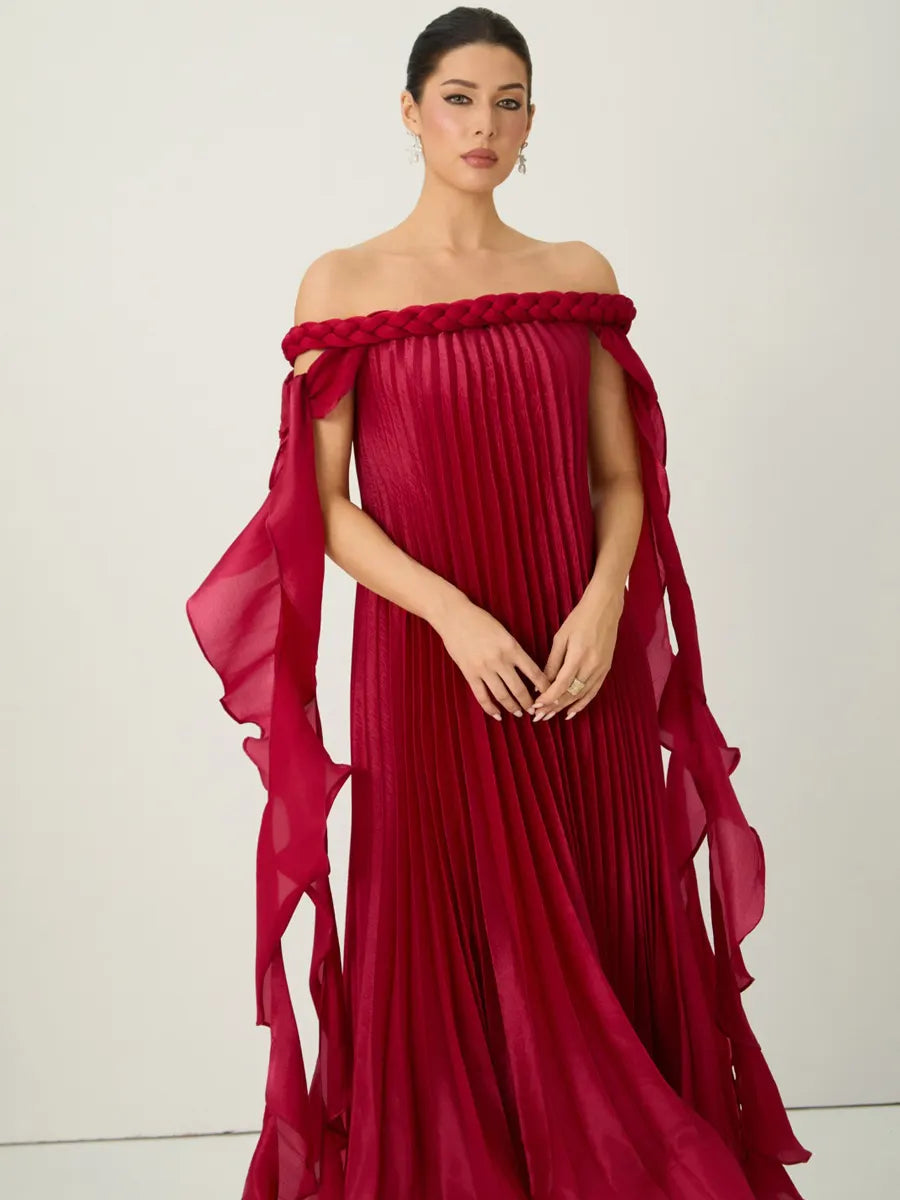 Rosalie Off-Shoulder Braided Maxi Dress
