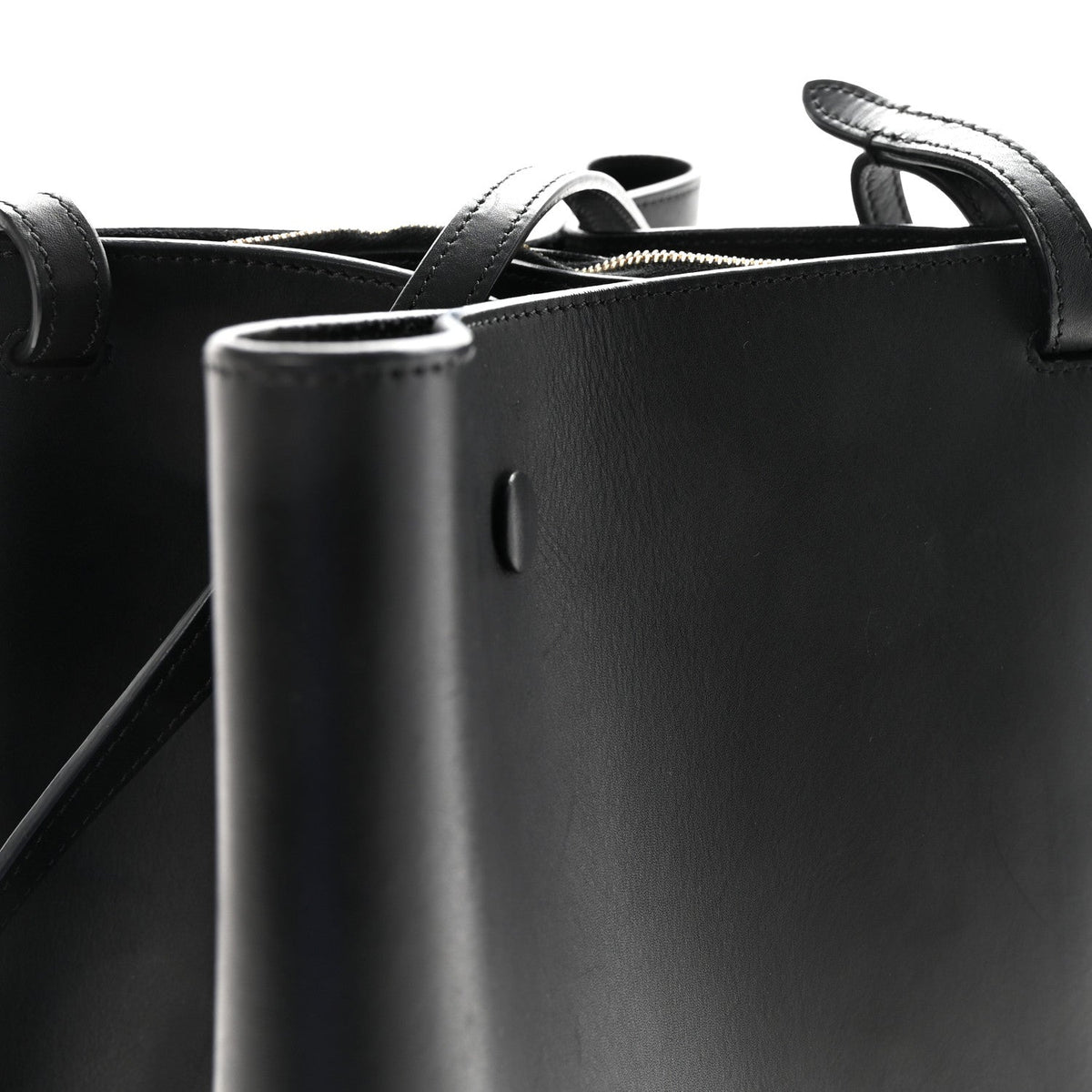 Smooth Calfskin Medium Pinched Bag Black