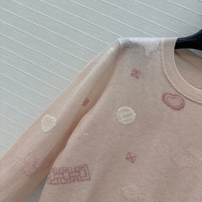 HM 25 Sweater Light Pink Pattern Cashmere 02669