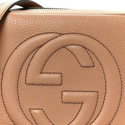 Pebbled Calfskin Small Soho Disco Bag Camelia