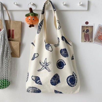 Fresh Shell Print Canvas Bag