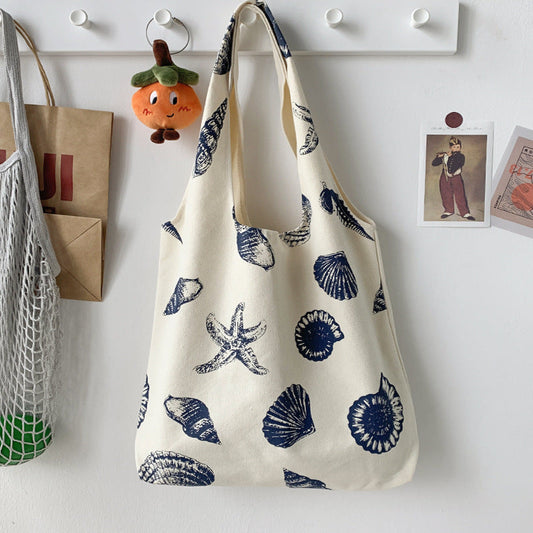 Fresh Shell Print Canvas Bag