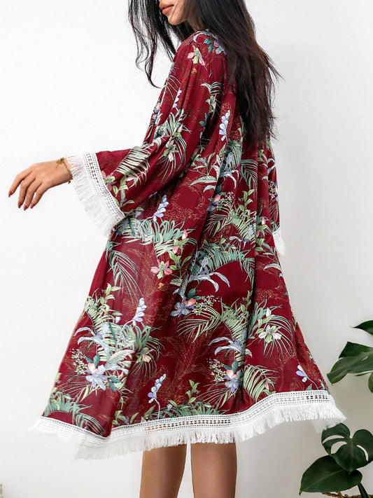 Women'S Summer New Beachwear Bikini Hoodies Long Sushi Cotton Sunscreen Women