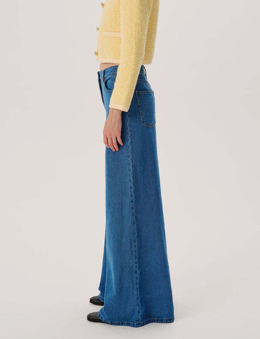 Retro High Waist Wide Leg Flared Jeans